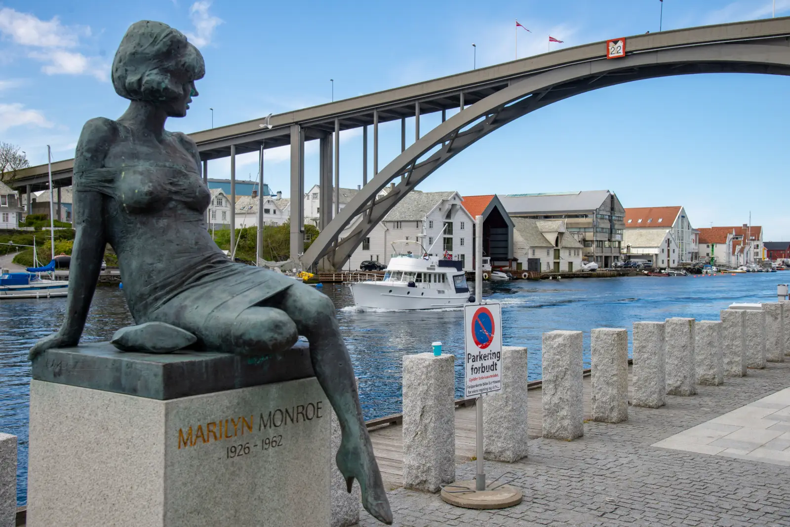 Estatua de Marilyn Monroe junto a Smedasundet, en Haugesund