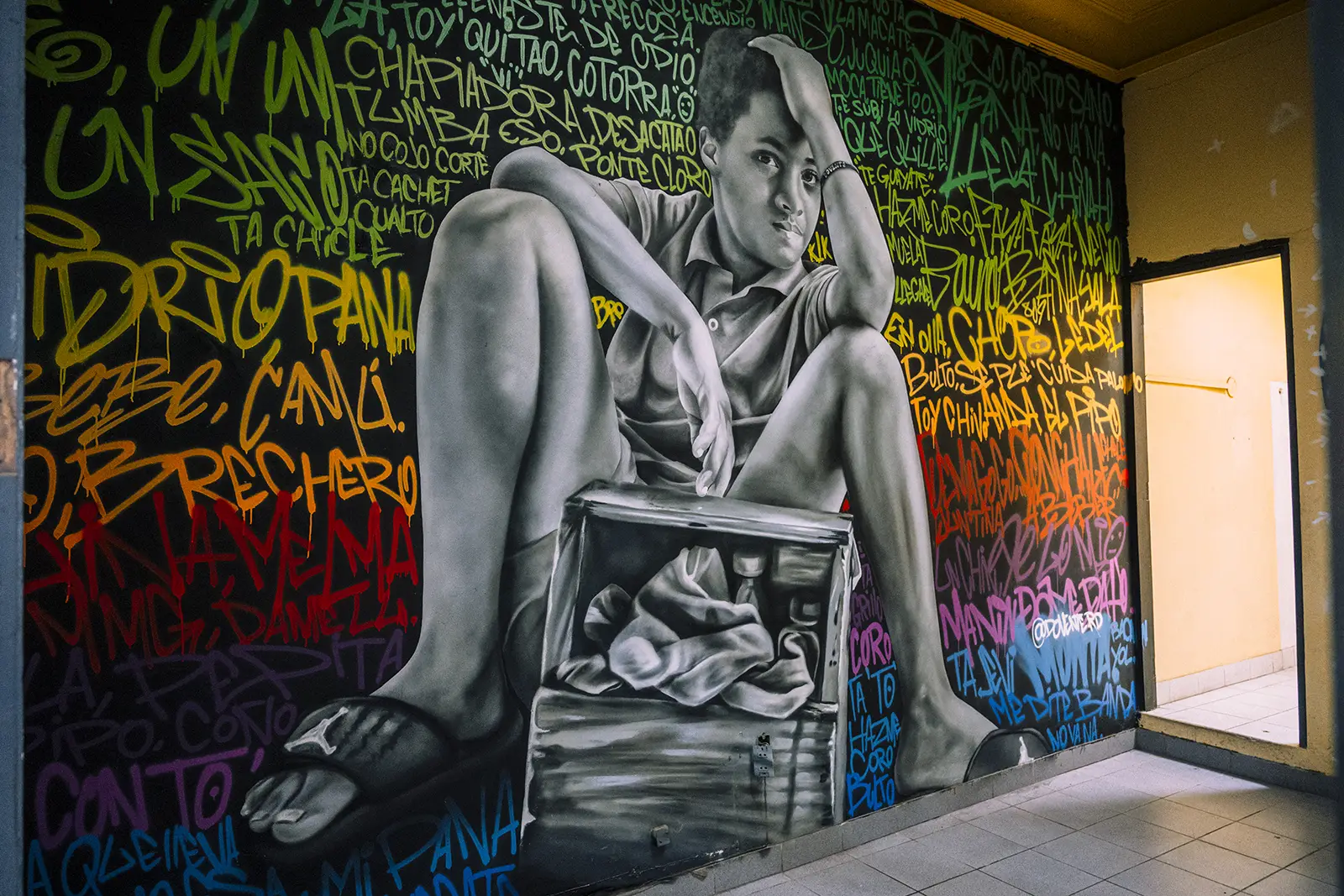 Mural conservado en una de las salas del MAU