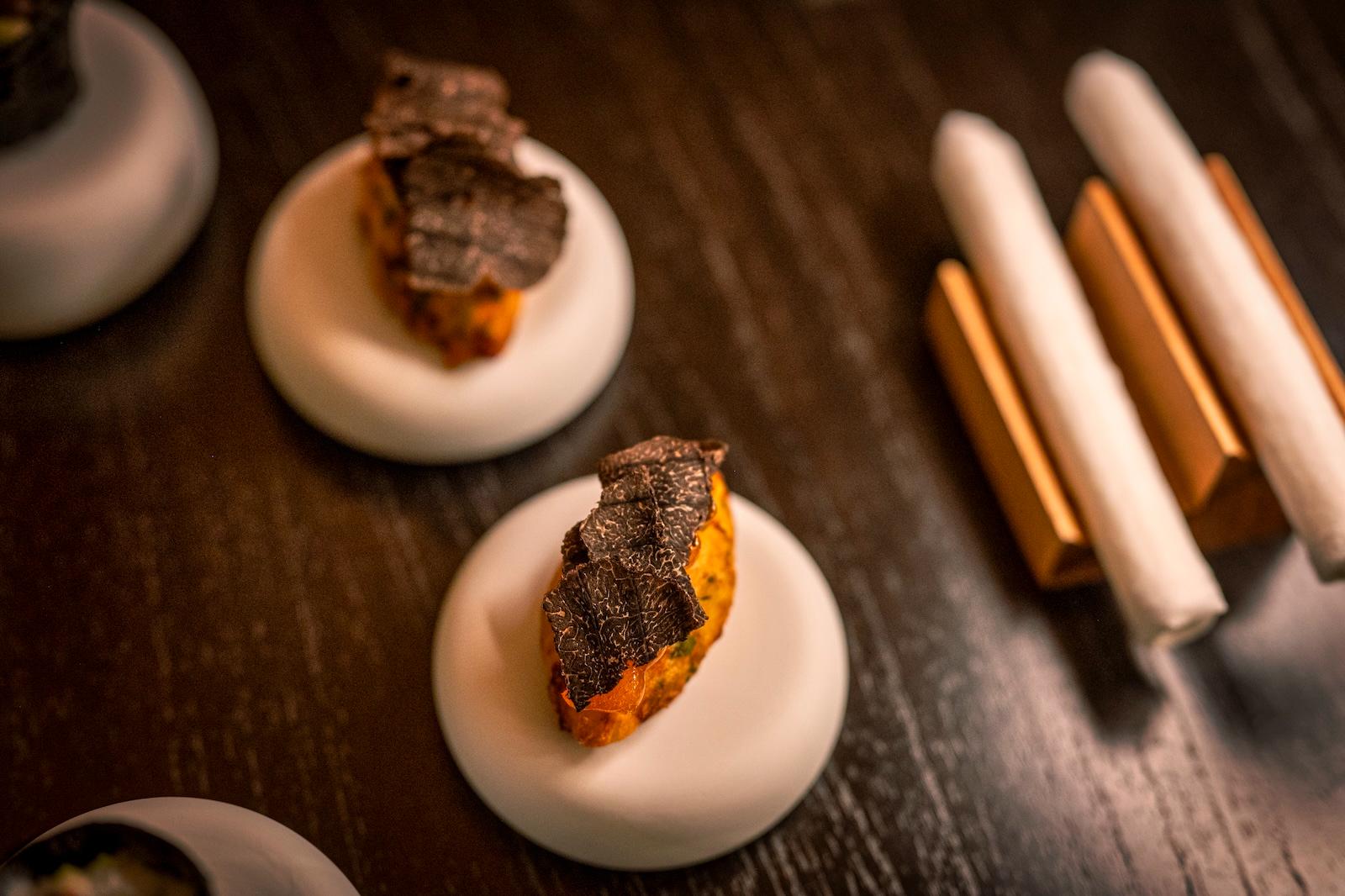 Plato del menú degustación del restaurante Oculto