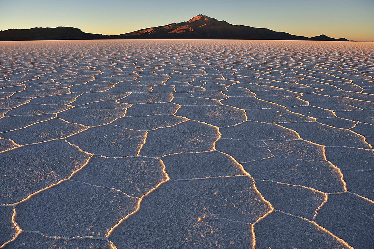 El Salar de Uyuni al atardecer