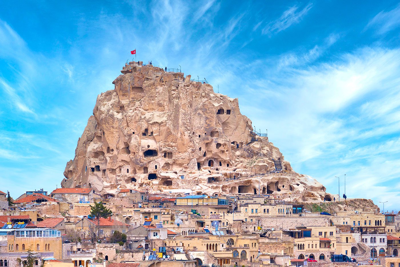 Vista de la fortaleza de Uçhisar, en Capadocia.