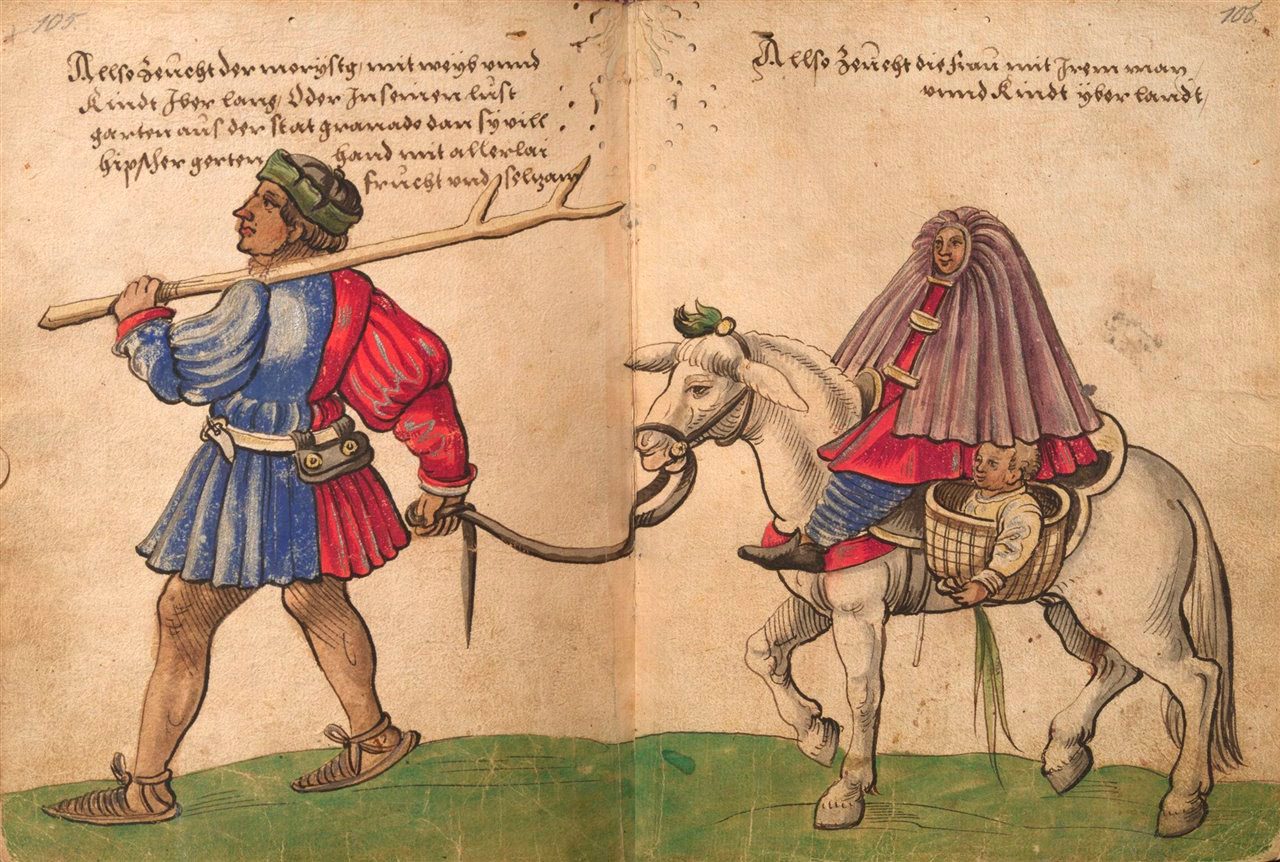 Ilustración de familia de moriscos de Granada