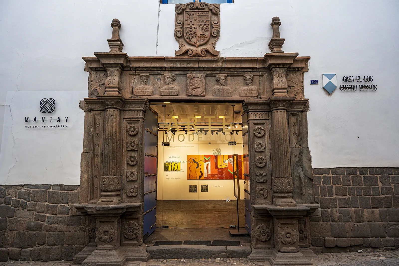 Fachada Casona Cuatro Bustos, hoy Palacio del Inka