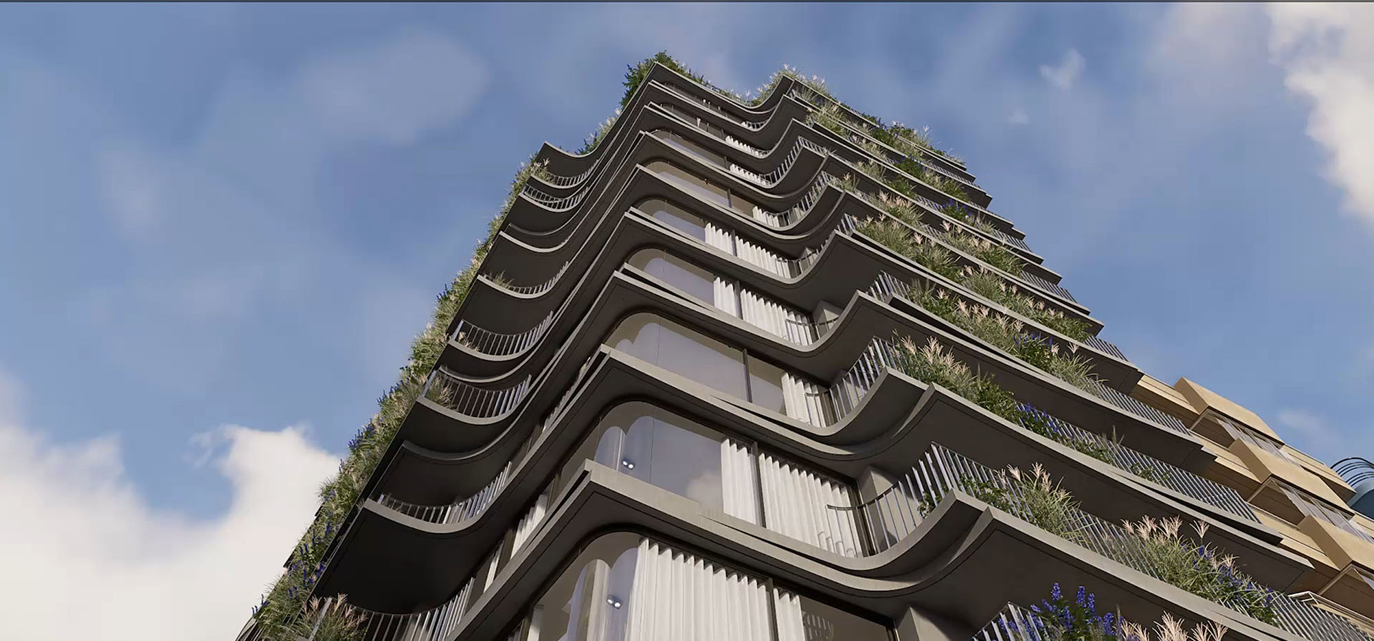 Fachada del edificio Zaffira del Estudio Azcuy