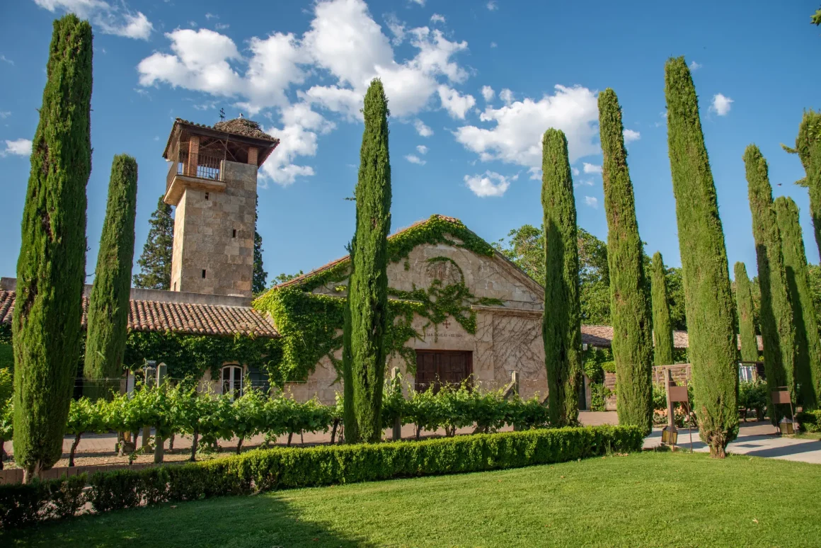 Vista de la capilla de San Nicolás de las Viñas, en Hacienda Zorita, Salamanca.