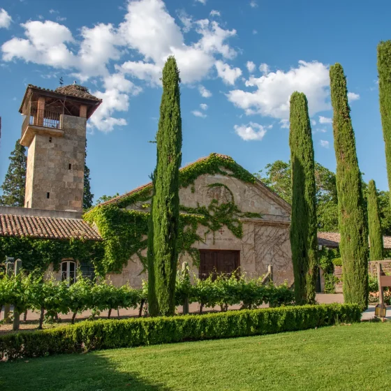 Vista de la capilla de San Nicolás de las Viñas, en Hacienda Zorita, Salamanca.