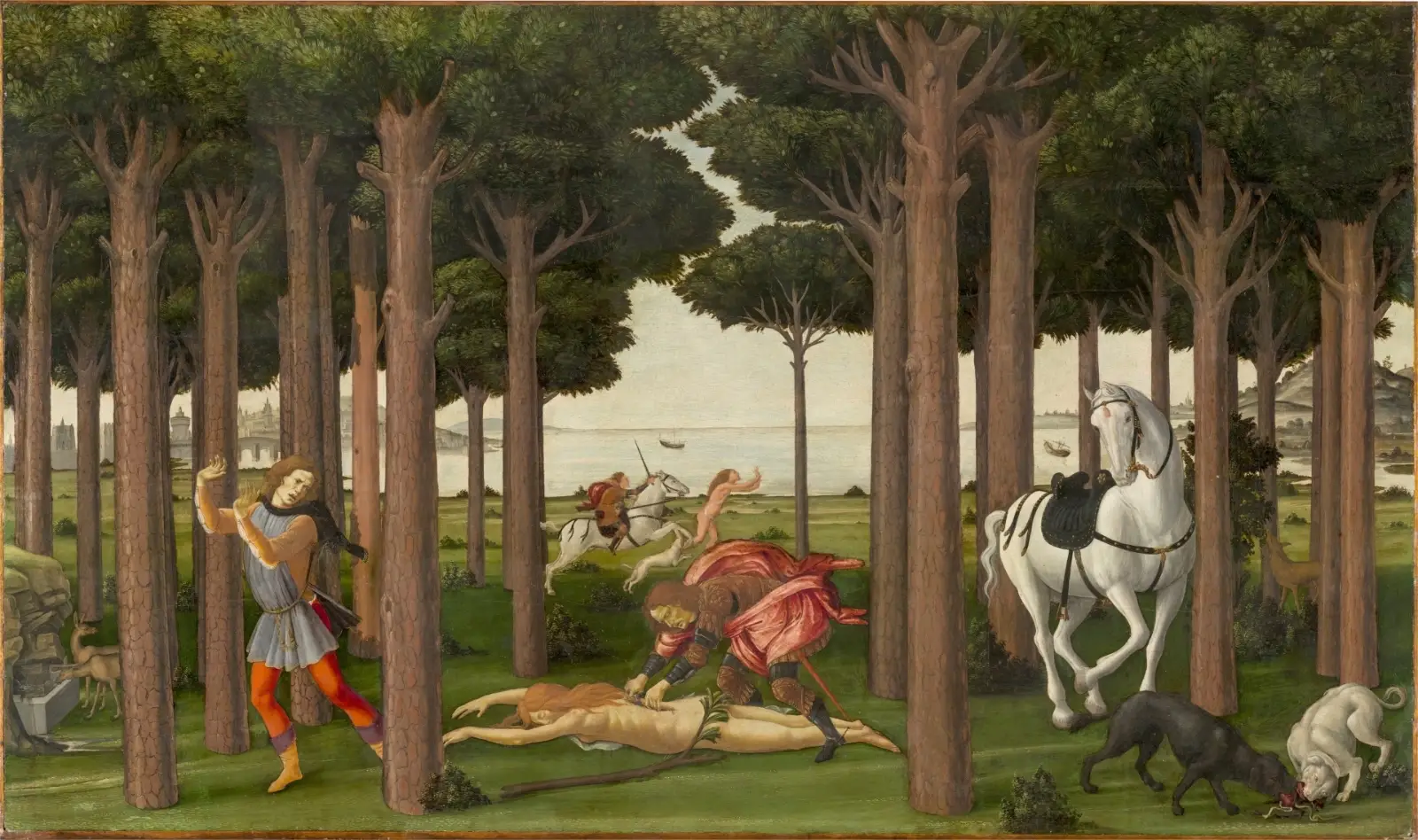 Detalle de La-historia de Nastagio degli Onesti